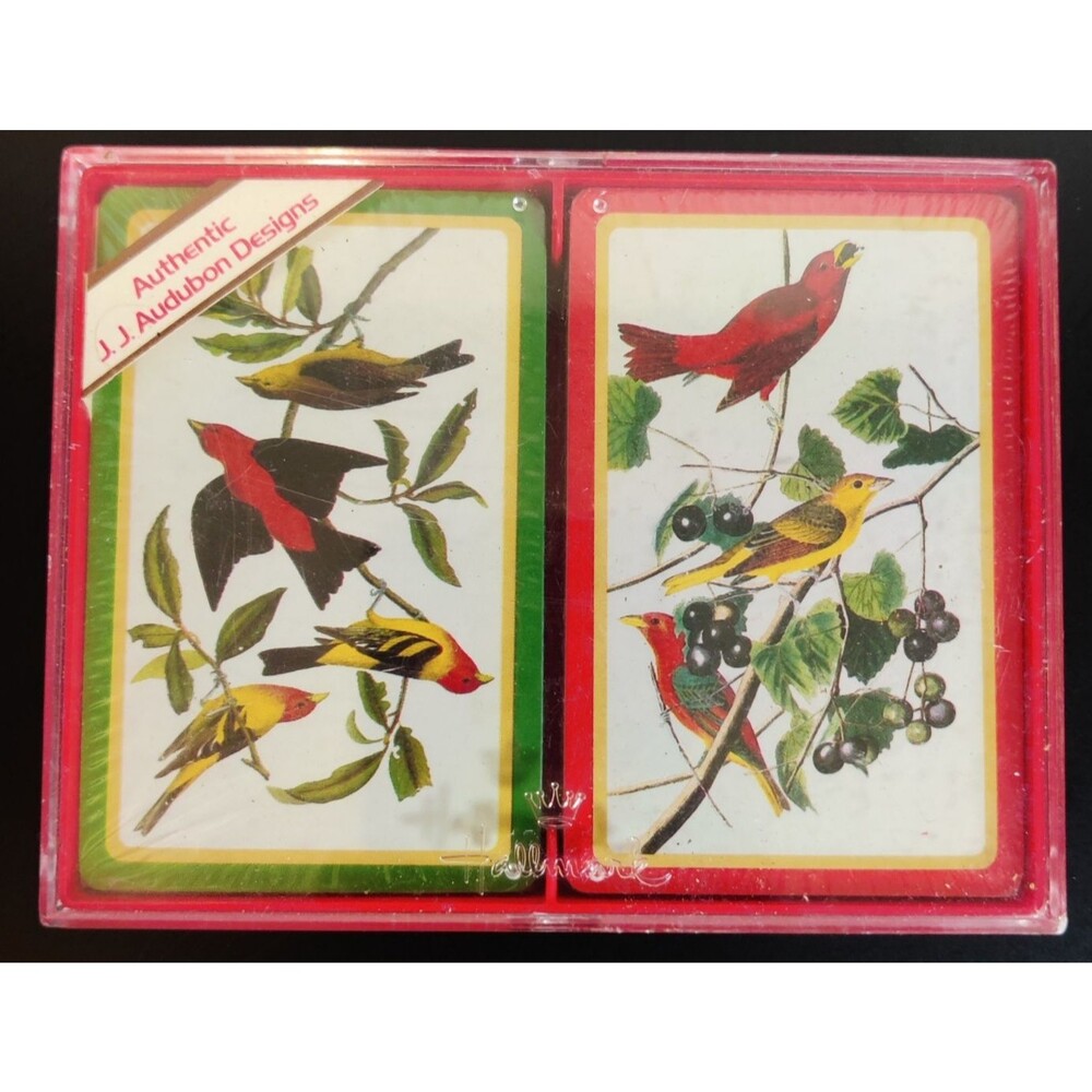 Vintage Hallmark Bridge Playing Cards  Double Deck Set Artists Birds Unopened